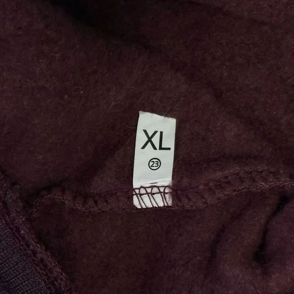 Fleece Dog Sweater Sweatshirt Burgundy Sz M